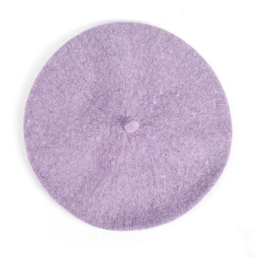 Damen-Wollmütze im französischen Künstlerstil, warme Wintermütze, Retro-Uni-Baskenmütze, einfarbig, elegante Dame, alle passenden Herbstmützen