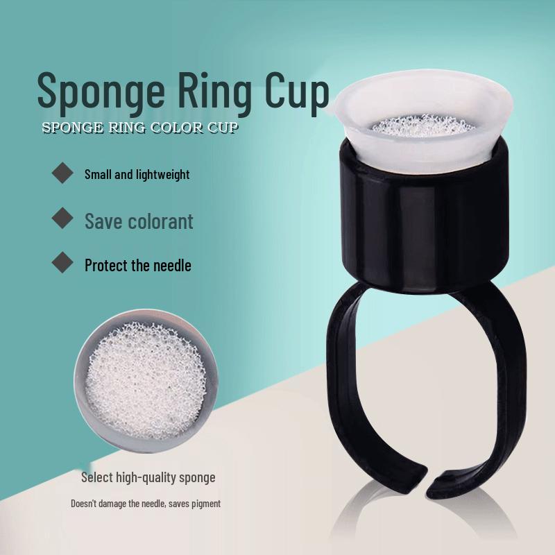 Color Embroidery Sponge Ring Cup for Lotion and Finger Support