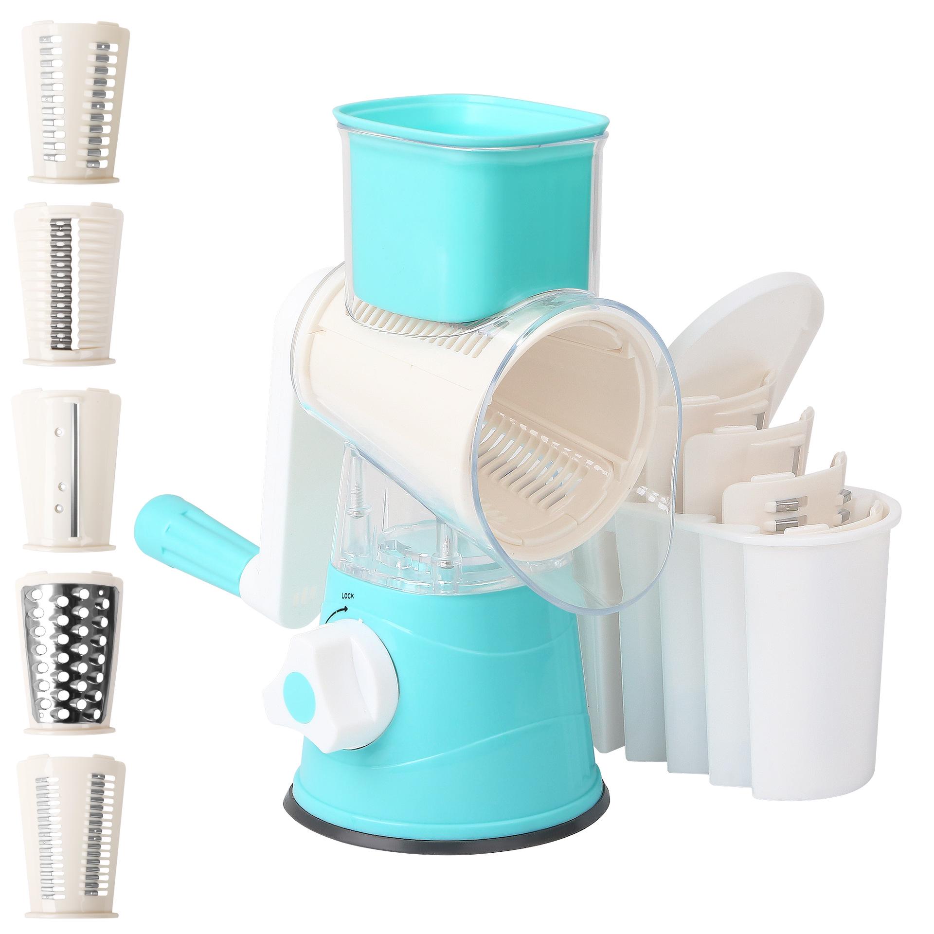 

Multifunctional Vegetable Chopper, Slicer, and Shredder Roller Grater. небесно-голубой