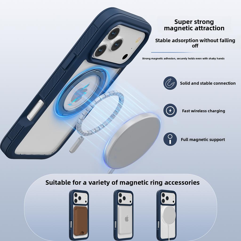 360° Full Protection Magnetic Stand Case for IPhone 18 Pro Max 17 Pro for Magsafe 9H Glass Screen Protector Clear Cover