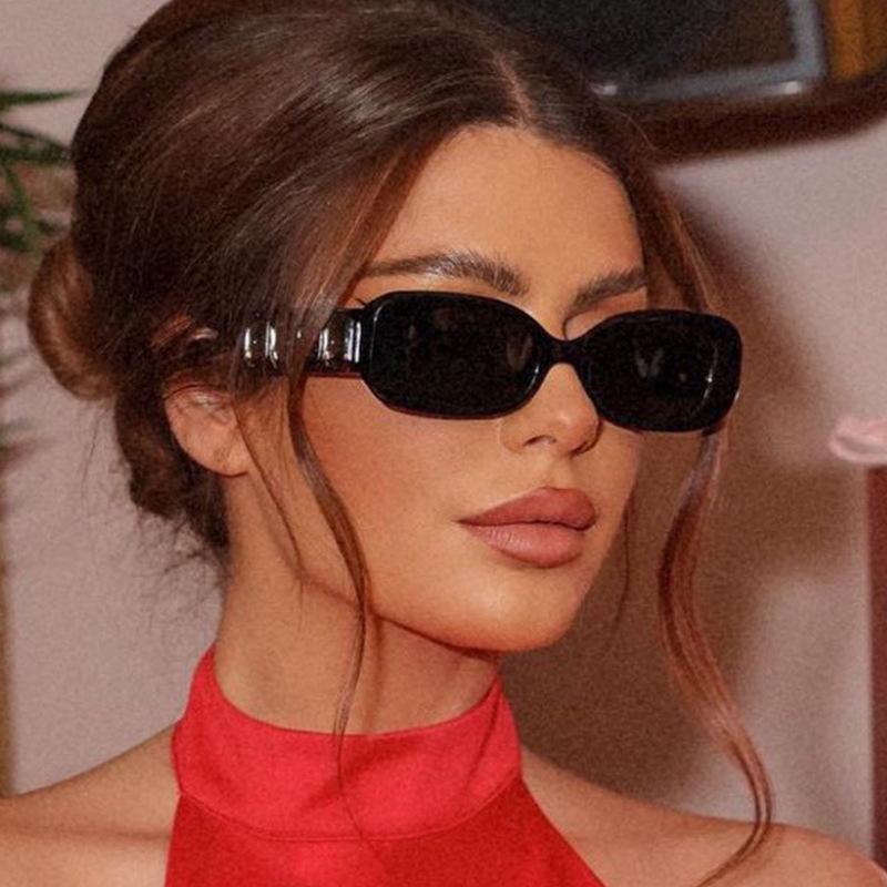 Vintage Retro Style Sunglasses Woman European American Rectanle Shape Sunglass Women Fashion Stylish Female Sun Glass
