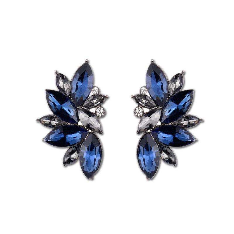 Fashion Exaggerated and Generous, Women's Trend Personalized Alloy Diamond-encrusted Multi-layer Stud Earrings