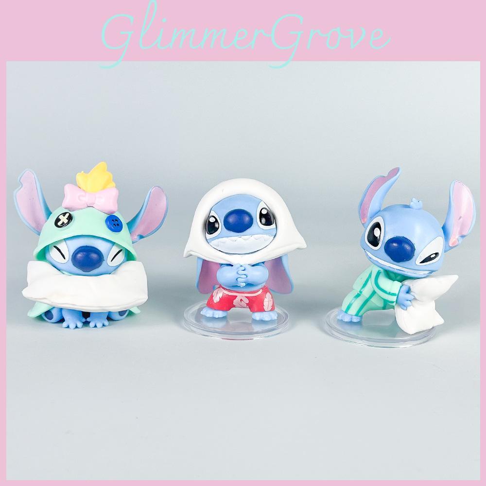 6 Pcs Stitch Sleepwear Pillow Design Mini Model Desktop Ornament Decor Set For Kids And Fans
