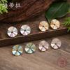 New Color Painting Oil Round Geometric Stud Earrings Pendant Set, Women's High-end Geometric Round Necklace.