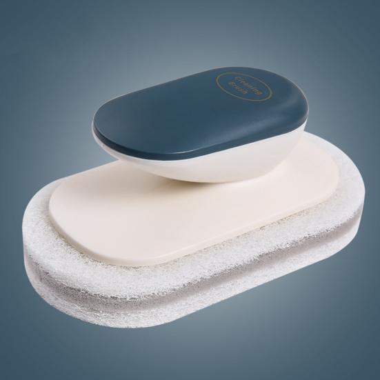 Pot Brush Ergonomic Handle Detachable Sponge Head Oil Stain Removal Stubborn Dirt Cleaning Brush Bathroom Cleaning Tool
