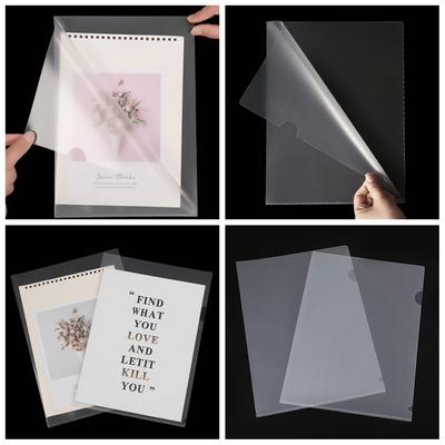 1/5PCS L Shape A4 File Folder Transparent Storage Pockets Document Holder  Office School Working