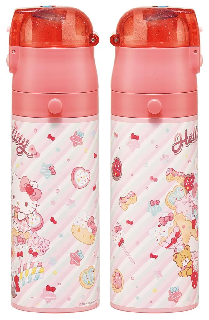 Skater Water 470ml or 430ml Sanrio Hello Kitty Fancy Snacks Stainless Sports Children's Bottle, 2-Way, (Direct Drinking) (Cup Drinking), Design, &