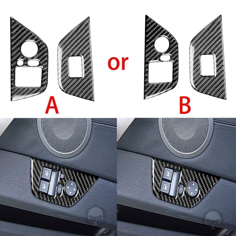 Inner Door Armrest Window Lift Button Panel Carbon Fiber Trim For E85 Z4 2003-08