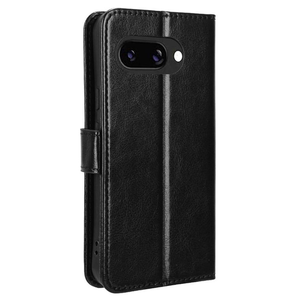 Para Google Pixel 9a Case Crazy Horse Texture PU Couro Capa Carteira para Telefone
