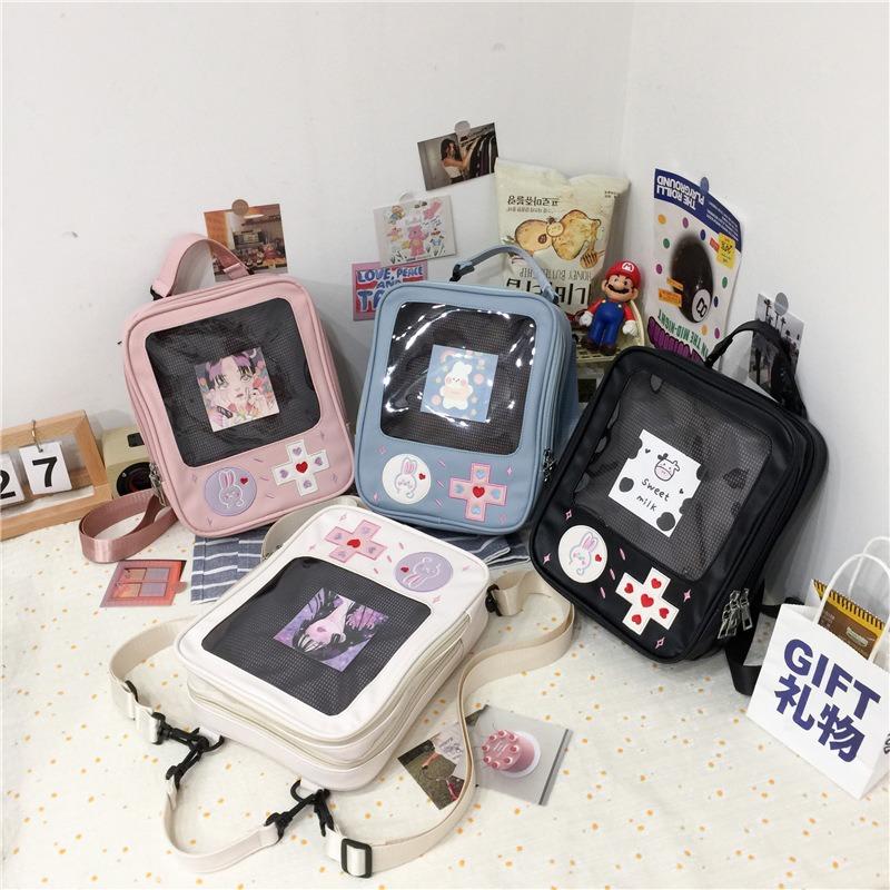 Harajuku All-female Backpack Multi-purpose Bag Crossbody Funny Style, Cute Cartoon Student Bag