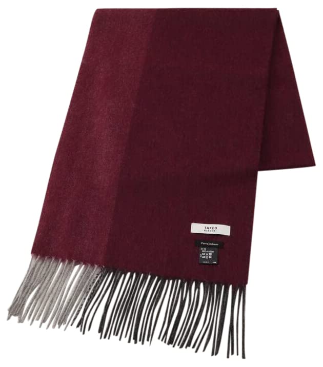 Takeo Kikuchi Cashmere Panel Cashmere Scarf G8701090 Bordeaux 00 100% Men's (064) (FREE)