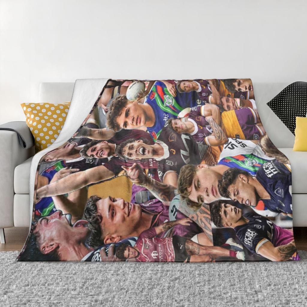 Reece Walsh Nrl Hot Collage Photos Blanket Soft Warm Flannel Throw Blanket Bedspread for Bed Living Room Picnic Travel Home Sofa