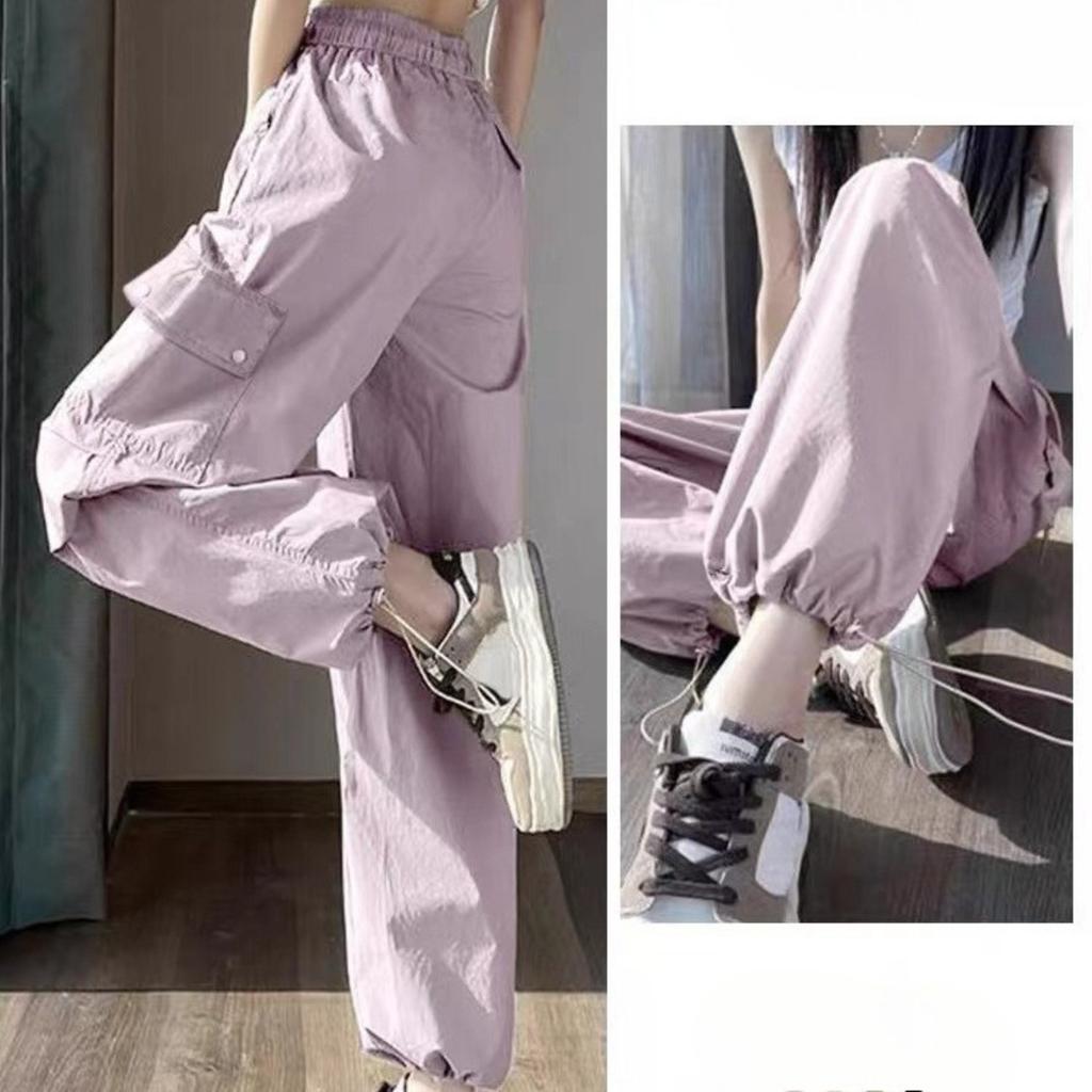 Pantaloni Cargo a Vita Alta da Donna Vestibilità Larga Pantaloni Jogger Felpati Pantaloni da Escursionismo per Esterno