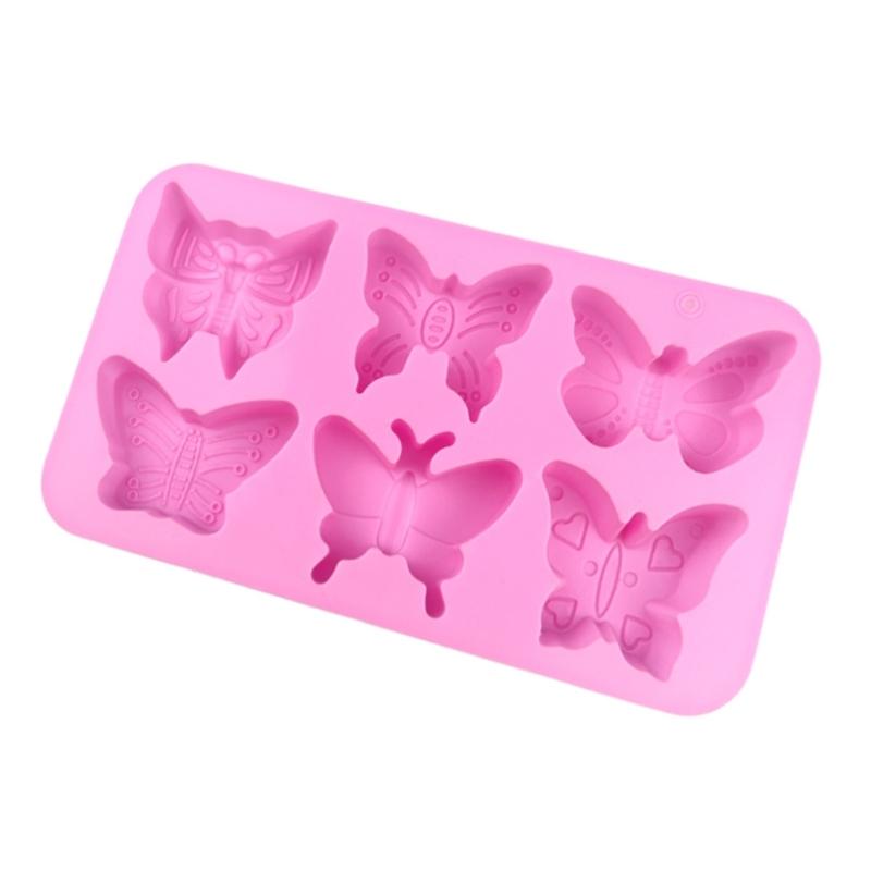 6 Cavity Butterfly Silicone Molds For Valentines Day Romance Mousses Cake Ice Creams Baked Dessert Safe Baking Tool