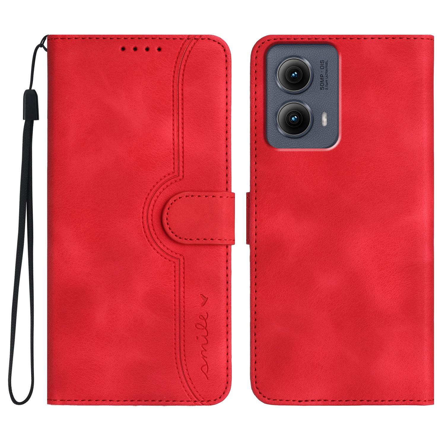 

YX0030 For Motorola Edge (2024) 5G Case Card Slots Wallet Leather Phone Cover Red