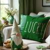 St. St. Patrick's Day Kissenbezug Zwerg Vierblatt Kissenbezug Heimdekoration Leinen Kissenbezug
