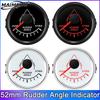 0-190 Ohms Universal 52mm Rudder Angle Indicator Gauge 12V 24V with Red Backlight for Marine Boat Yacht Vessel