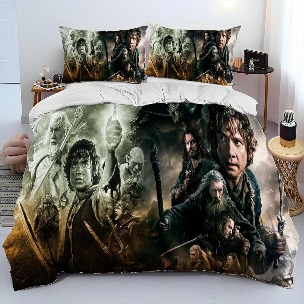 L-Herr der Ringe H-Hobbit Bettwäsche-Set, Bettdeckenbezug Bett-Set Steppdeckenbezug Kissenbezug, King Queen Size Bettwäsche-Set Kinder
