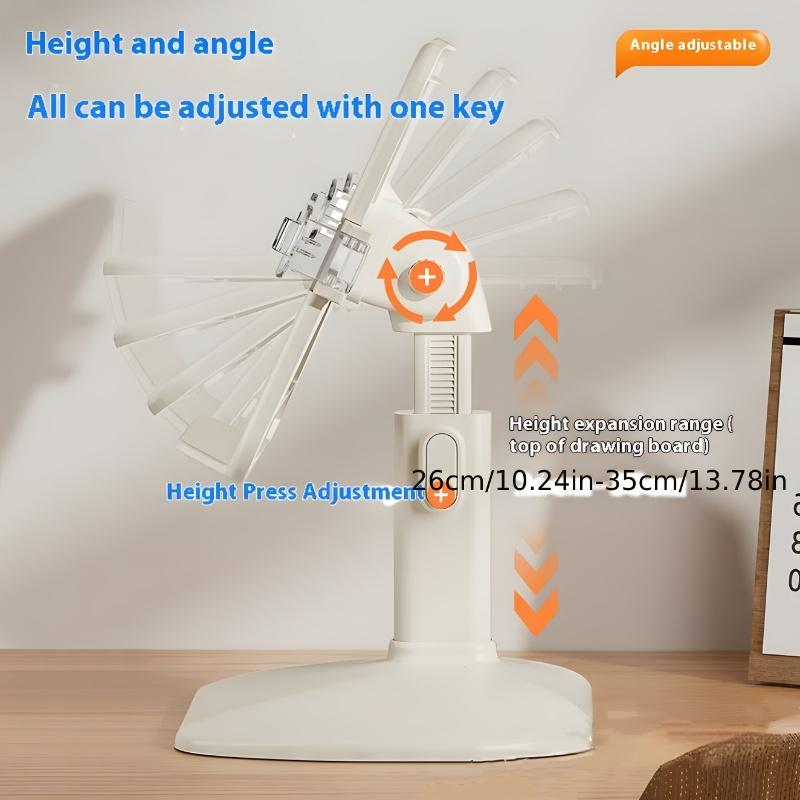 Adjustable multi-functional reading stand, ABS bookshelf, with height and angle adjustment for study book holder