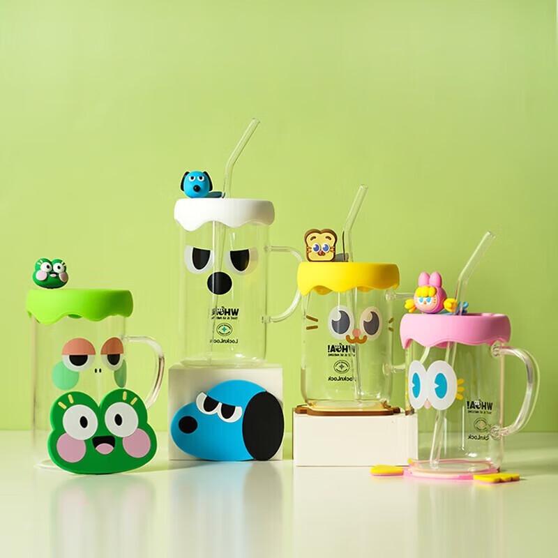 LocknLock Cartoon Glass Straw Cup