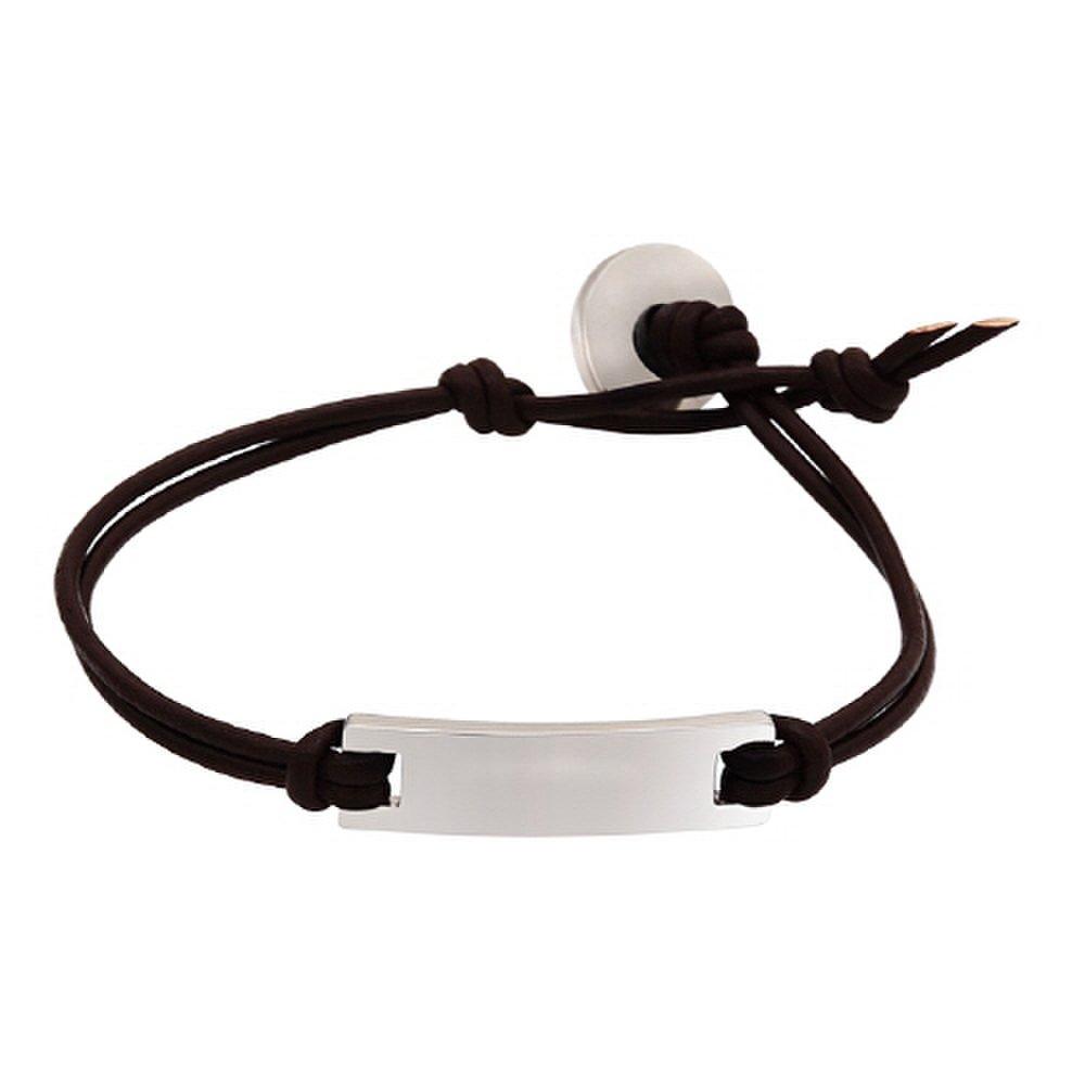 925 Silver Leather Bracelet 18-Male/Female
