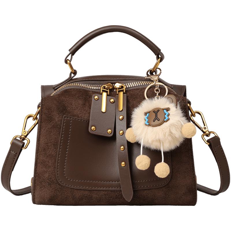 YUYULA Women s Light Luxury Cowhide Boston Pillow Bag