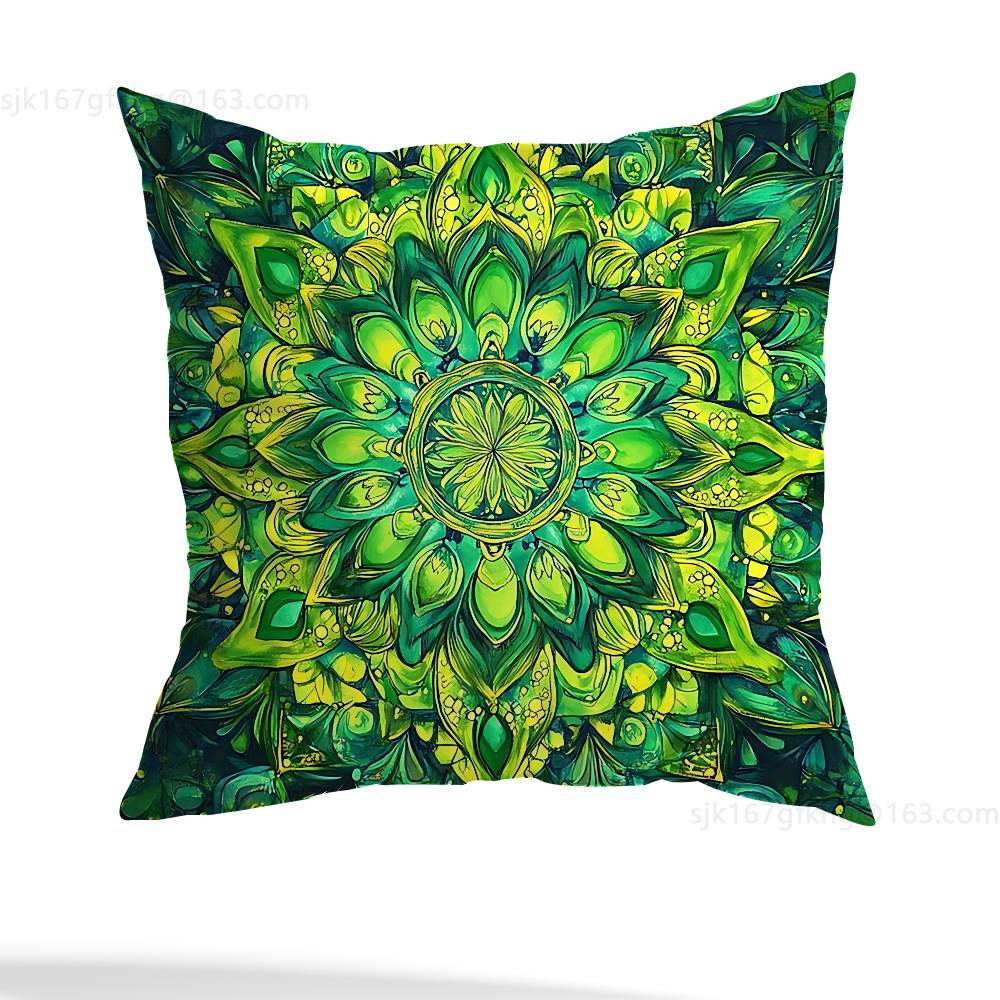 Flower Of Life Mandala Pillow Case Sofa Living Room Bedroom Headboard Backrest Cushion Square Cushion Nap Time