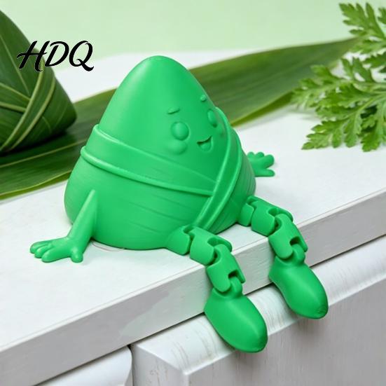 Small Decorative Figurine 3D Printed Zongzi Fidget Toy Cute Dragon Boat Festival Dumpling Figurine Squeeze Novelty Souvenir Stress Relief Desk Decor