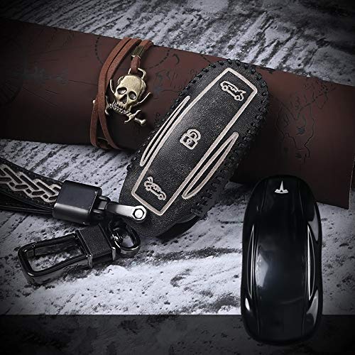 

Знаменитый автомобильный чехол для универсального смарт-ключа Tesla, держатель для ключей, чехол для ключей, сумка для ключей, крышка для ключей (Чёрный, Модель S) Model　S чёрный