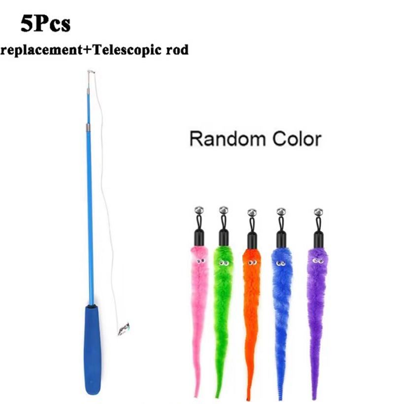 Replace Plush Cat Toy Accessories Worms Replacement Head Funny Cat Stick Pet Toys 5/10/6/11 Pcs