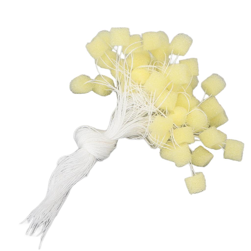 50pcs Hearing Aid Ear Barrier Soft Sponge Ear Plug Hearing Aids Accessories with CordS Yellow