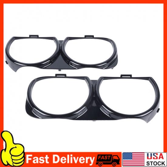 Pair Front Headlight Lamp Bezel Trim Left & Right For Dodge Challenger 2015-2019
