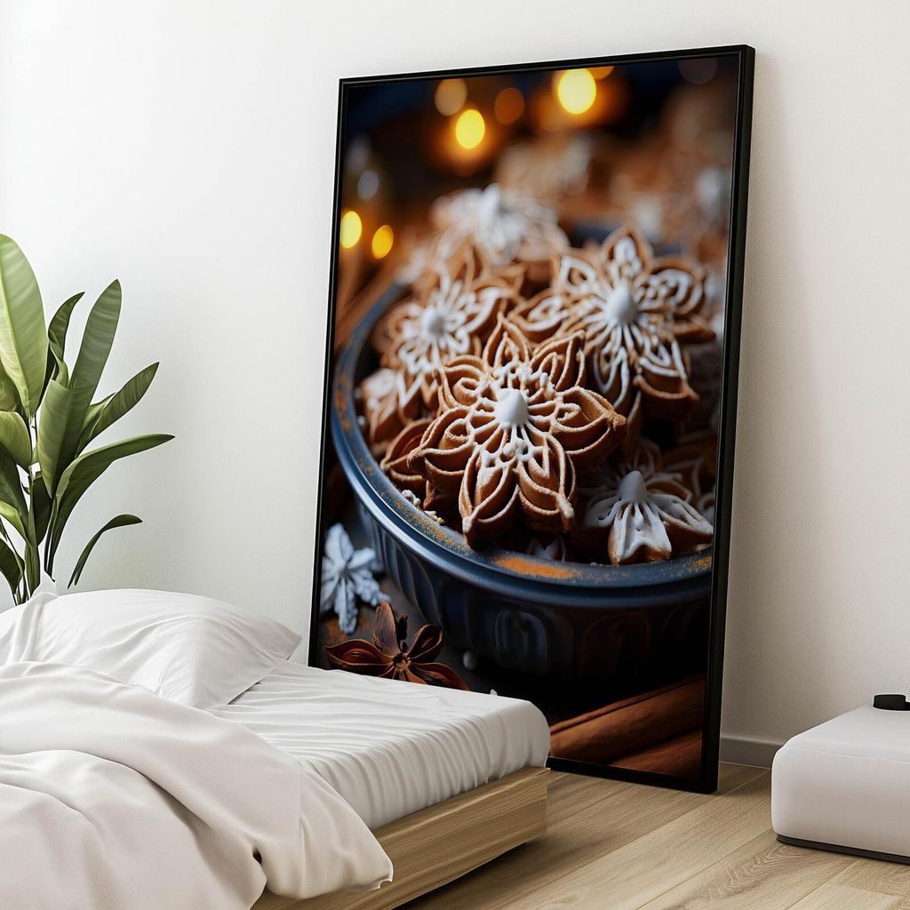 Świąteczne Rękodzieło: Pierniczki W Stylu Kwiatowym Świąteczne Rękodzieło: Pierniczki W Stylu Kwiatowym, 50X70 Cm, Bez Ramy, Płótno Premium Na Blejtra