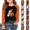 Kids Halloween Print Long Sleeve T-Shirt Casual Round Neck Top for Boys Girls