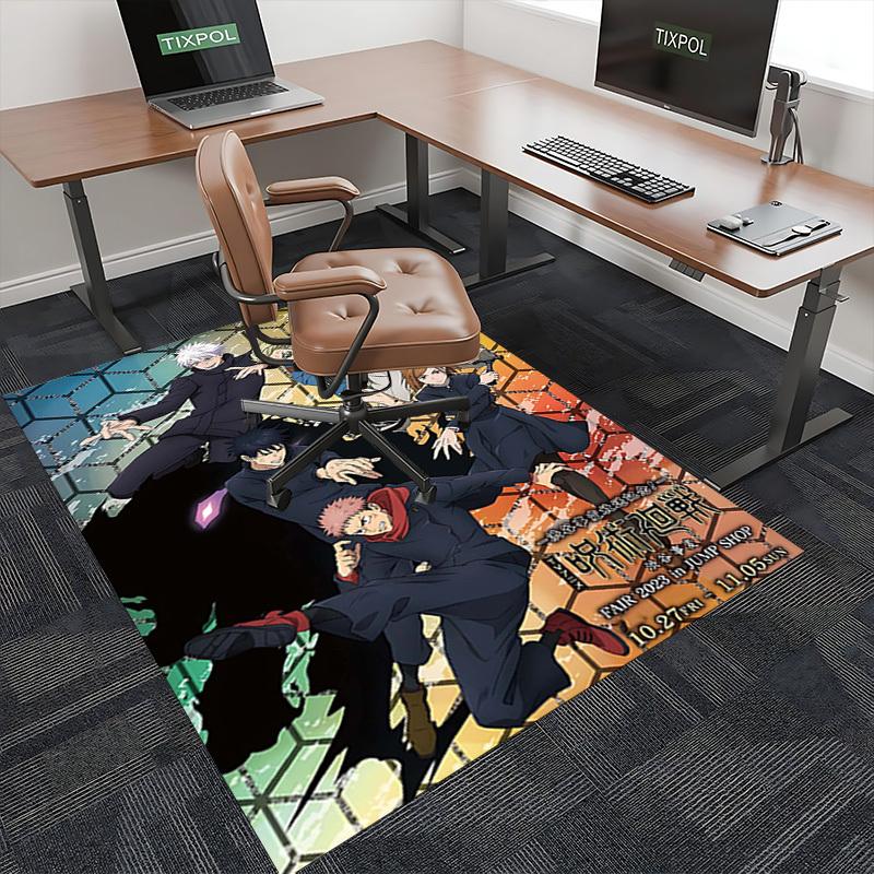 1pc Jujutsu Kaisen Anime Chair Mat - Office Desk Carpet with Non-Slip Backing, Perfect for Jujutsu Lovers and Fans, Suitable for Home Decor, Gaming Ro
