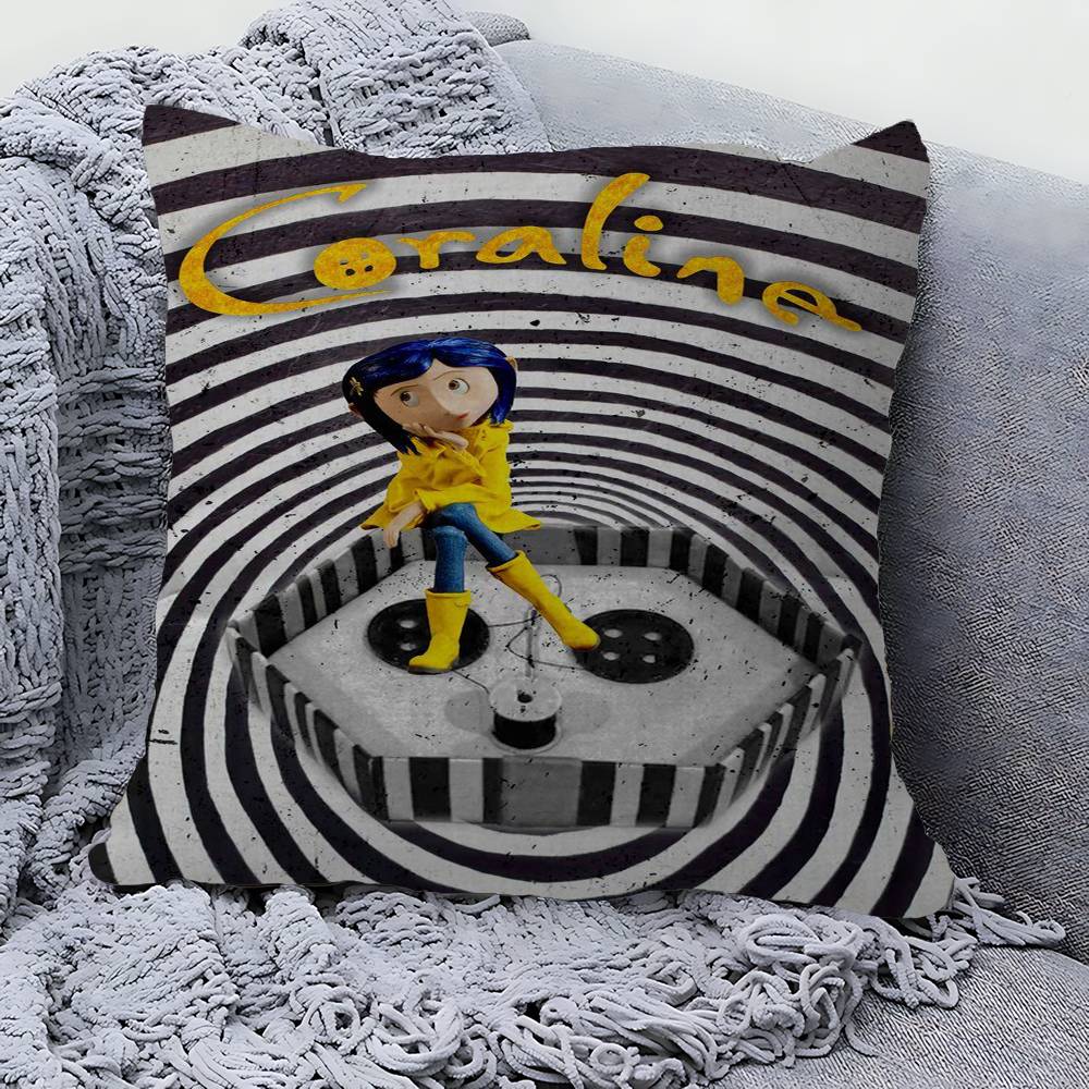 Anime Movie Coraline Classic Anime Pillow Cushion Cover Pillowcase Living Room Sofa Home Decor Customized