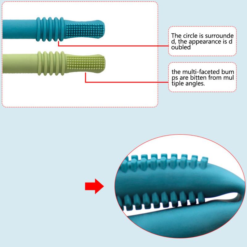 Jucărie Mușcătoare pentru Bebeluși din Silicon Moale, Jucărie Tip Paie Mușcătoare, Jucării Mușcătoare Multi-color pentru Bebeluși