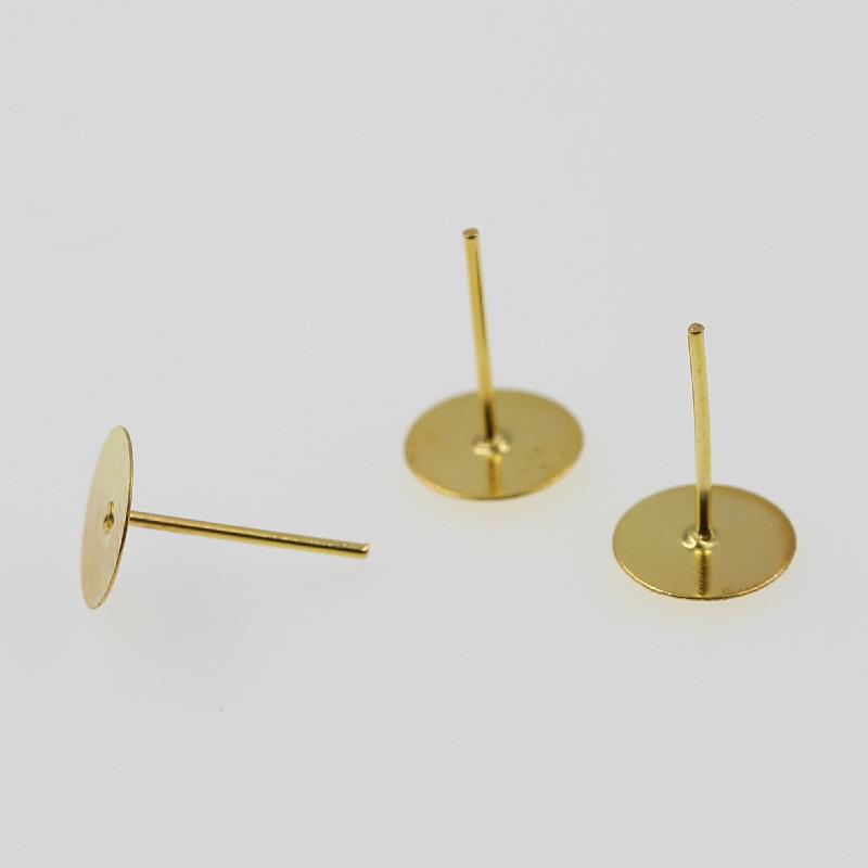 DIY Round Base Flat Piece Earring Posts - Dangle Accessories In Stock