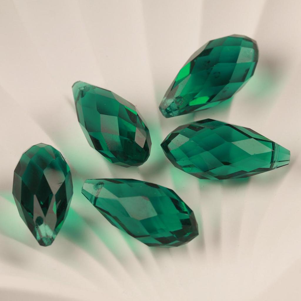 10pcs Teardrop Faceted Crystal Glass Beads Loose 12x25mm Drilled Pendant Drops  Crafts Beads for DIY Jewelry Making  Accessories
