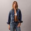 Calvin Klein Classic Letter Patch American Work Style Pure Cotton Trendy Denim Jacket Women Jackets 47E906G