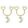 2 Pezzi Anello Finto Capezzolo a Forma di Cuore con Pendente Acciaio Inossidabile Anelli per Capezzoli Senza Perforazione Clip On Anelli per Capezzoli Piercing Finto per il Corpo