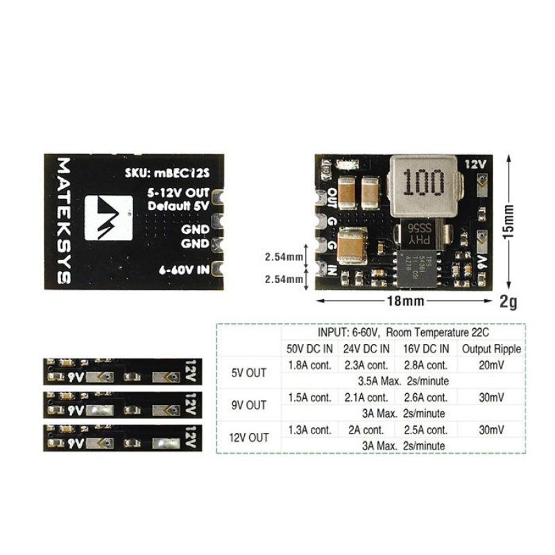Micro Bec Step Down Module 6-60V Input Adjustable 5V 9V 12V High Efficiency Mini Size For Fpv Drone Rc Car Robot Power Supply