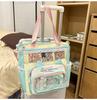 Schoolbag Japanese Ins New High-value Fresh and Sweet Contrasting Color Splicing Make-up Bag Women's Lightweight Large-capacity Backpack
