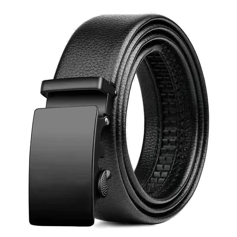 Cinto Masculino de Couro Macio com Fivela Automática para Jeans