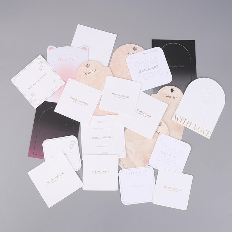 10 PCS Press-On Nail Packaging Display Handmade False Nail Design Swatch Show Card Manicure Sample Display Salon