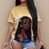 Womens Casual Round Neck Short Sleeve T-Shirt With Butterfly Print Loose Fit 2025