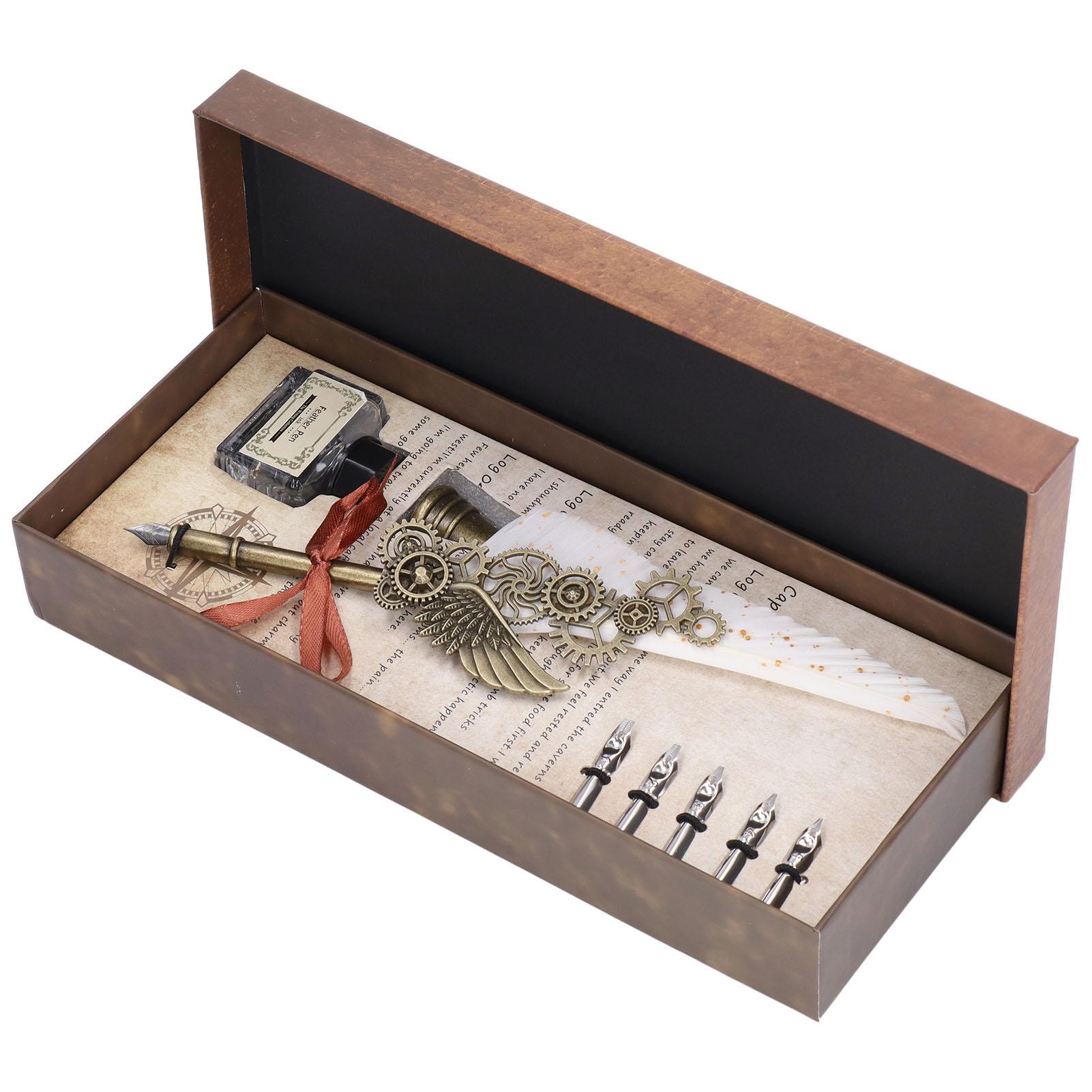 

Ручка-перо в европейском стиле, британский ретро-стиль, золотая нержавеющая сталь, резная ручка-перо, бизнес-ручка