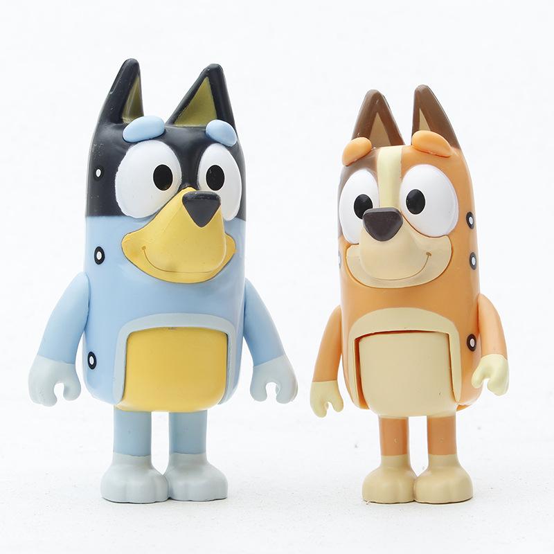 8/12 ks Bluey Bingo Anime Figurka Hračka Sada Kreslená Mini PVC Pohyblivé Klouby Panenka Ozdoby Dovolená Vánoce Dětské Hračky Dárek