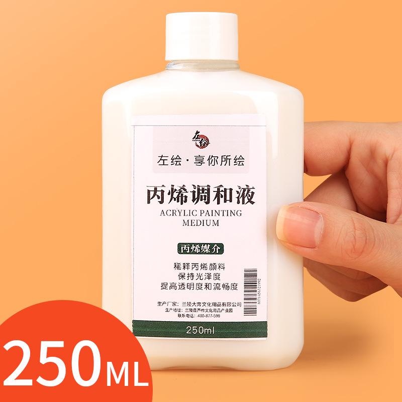 Acrylic Paint Medium & Thinner 250ml, White Mixing Fluid for Dilution & Blending
