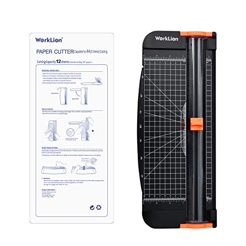 WORKLION Paper Cutter: Lightweight Mini Paper Trimmer, A4/A5 Compatible, Cuts Paper, Photos, Coupons, Labels, Cards, and Includes Ruler (Black)